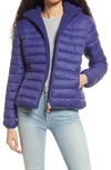 Save The Duck Gwen Cozy Faux Fur Trim Hooded Puffer Jacket In Aura Blue