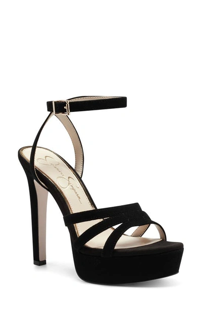 Jessica Simpson Women's Balina Platform Dress Sandals Women's Shoes In Black Suede