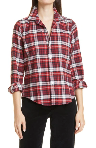 Frank & Eileen Barry Plaid Cotton Flannel Button-up Shirt In Red Black Winter White