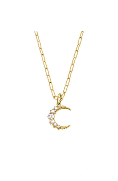 Sethi Couture Crescent Diamond Pendant In Yellow