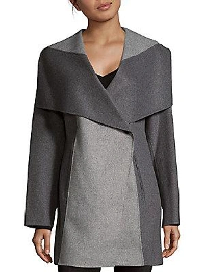 Diane Von Furstenberg Classic Wrap Coat In Medium Grey