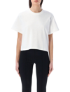 Helmut Lang Debossed Logo Crop Cotton T-shirt In White