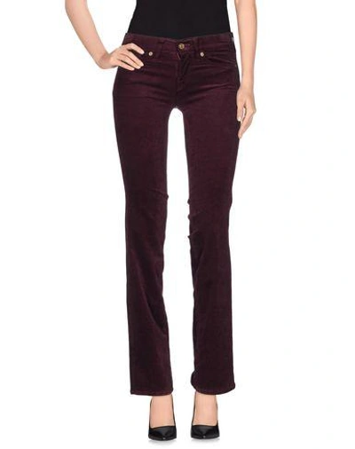 7 For All Mankind Casual Pants In Maroon