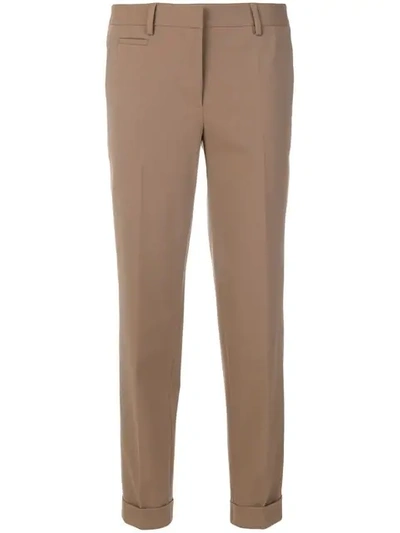 Brag-wette Cropped Trousers - Brown