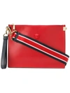 Versace Leather Clutch With Medusa Head In Rosso