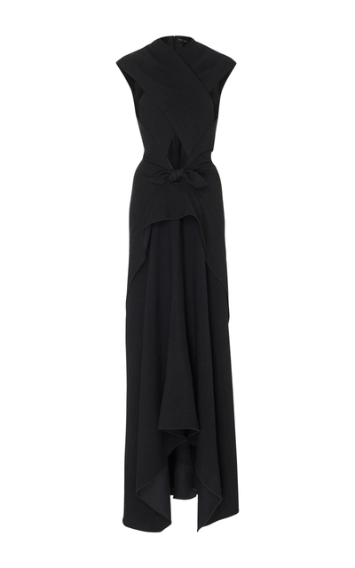 Proenza Schouler Crossover Crepe Gown In Black