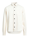 Haikure Woody Gabagot Off-white Cotton Shirt With Chest Pocket In Beige