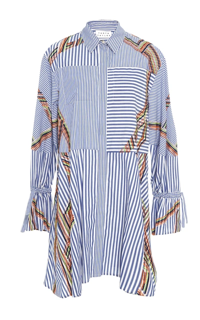 Tanya Taylor Embroidered Menswear Stripe Charlee Dress
