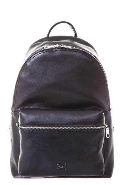 Dolce & Gabbana Leather Backpack In Black