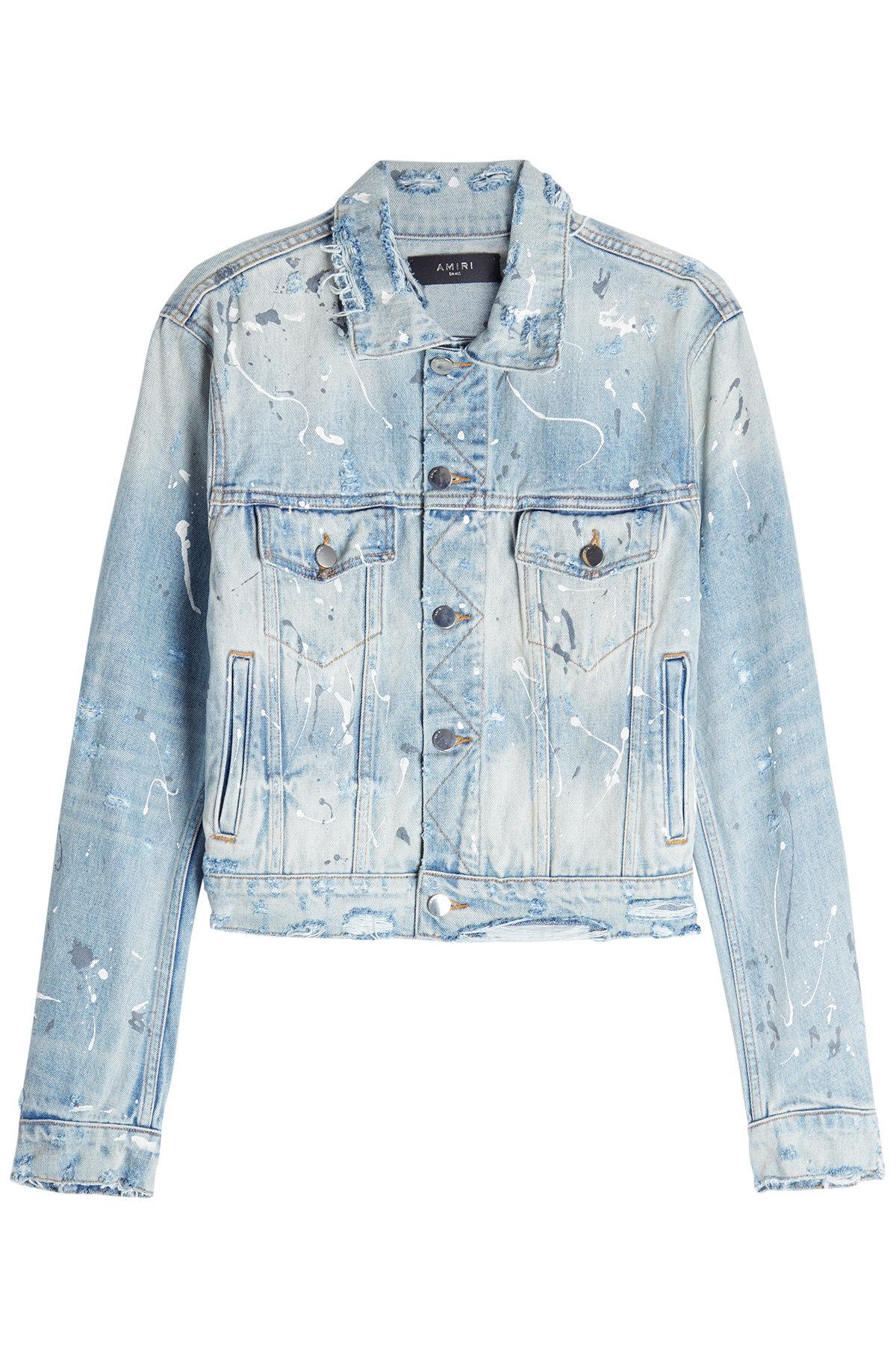 amiri distressed denim jacket