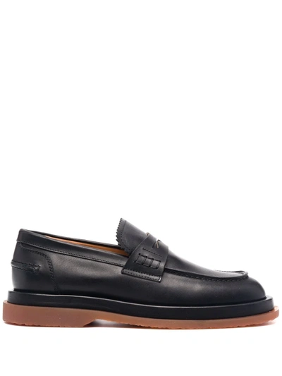 Buttero Laboratorio Chunky Leather Loafers In Black