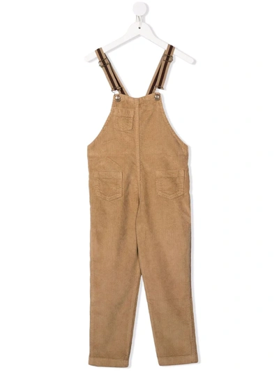 Buho Kids' Organic Cotton Corduroy Dungarees In Neutrals