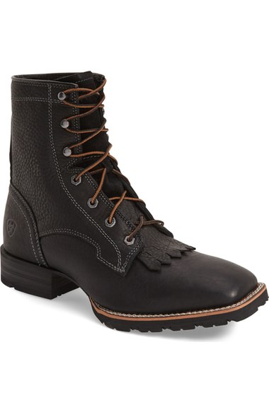 Ariat 'hybrid Lacer' Wide Square Toe Boot (men) In Black Leather | ModeSens