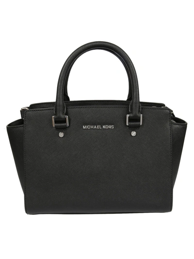 Michael Kors Selma Satchel Bag In Black