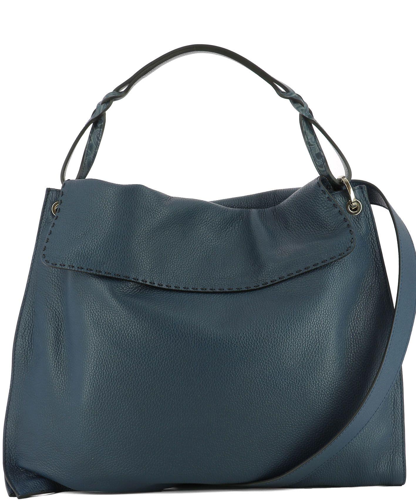 Etro Blue Leather Shoulder Bag | ModeSens