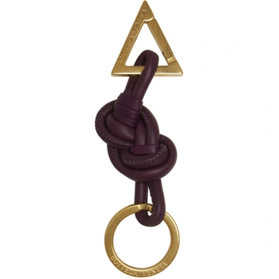 Bottega Veneta Purple Nappa Key Ring In 6170-mystic
