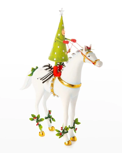 Patience Brewster Jingle Bells Horse With Tree Rider Figure