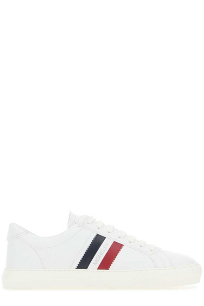 Moncler Monaco Stripe-detail Sneakers In White