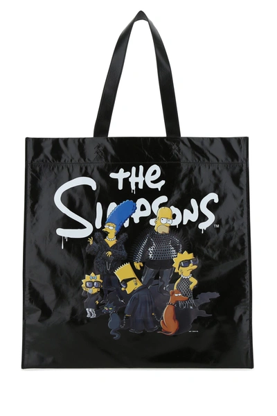 Balenciaga The Simpsons Tm & © 20th Television Shopper Medium Shoulder Tote Bag In Black
