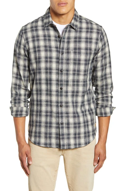 Jeremiah Anderson Regular Fit Plaid Slub Cotton Twill Button-up Shirt In Blueberry