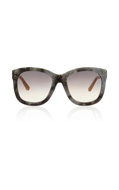 Linda Farrow Grey Marble Sunglasses In Dark Grey