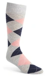 Nordstrom Cushion Foot Dress Socks In Grey Heather Argyle