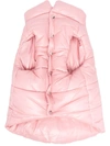Moncler Logo Quilted Nylon Pet Jacket In Pink