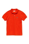 Lacoste Kids' Piqué Cotton Polo In Gariguette Strawberry