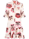 La Doublej Choux Tiered Floral-print Dress In Pansy