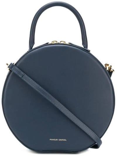 Mansur Gavriel Mini Circle Leather Bag In Blue