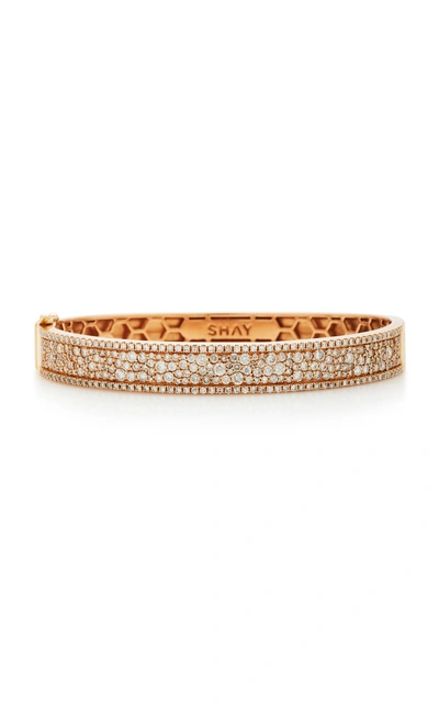 Shay Pave Diamond Nameplate Bangle In Pink