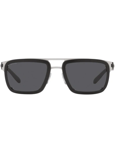 Bvlgari Bv5057 Rectangle-frame Sunglasses In Dark Grey