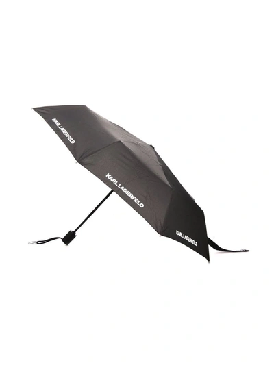 Karl Lagerfeld Logo-print Umbrella In 黑色