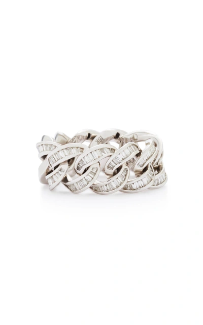 Shay Baguette Diamond Jumbo Link Ring In White