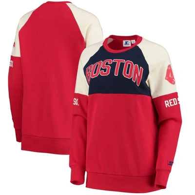 Starter Women's Navy-red St. Louis Cardinals Baseline Raglan Historic Logo Pullover Sweatshirt