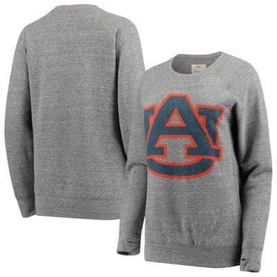 Pressbox Women's Heathered Gray Auburn Tigers Big Team Logo Knobi Fleece Tri-blend Crew Neck Sweatshirt