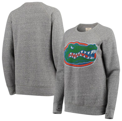 Pressbox Women's Heathered Gray Florida Gators Big Team Logo Knobi Fleece Tri-blend Crew Neck Sweatshirt