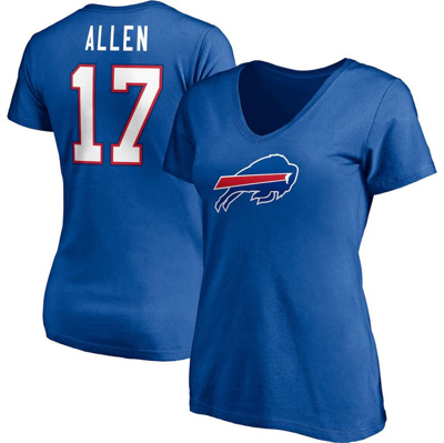 Fanatics Women's Josh Allen Heather Royal Buffalo Bills Team Player Name And Number Tri-blend Raglan Three-fo
