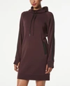 Marc New York Women's Fabulous Fleece Hooded Sweatshirt Dress In Wine
