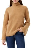 French Connection Flossy Viola High Neck Sweater In Camel