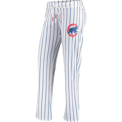 Concepts Sport Women's White Chicago Cubs Vigor Pinstripe Sleep Pant