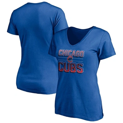 Fanatics Women's Royal Chicago Cubs Compulsion To Win V-neck T-shirt