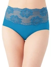 Wacoal Women's Light & Lacy Hi-cut Brief Underwear 879363 In Blue Coral