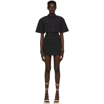 Jacquemus La Dressing Gown Arles Cut Out Mini Dress Black