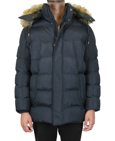 Galaxy By Harvic Men's Heavyweight Parka Jacket With Detachable Hood In Charcoal
