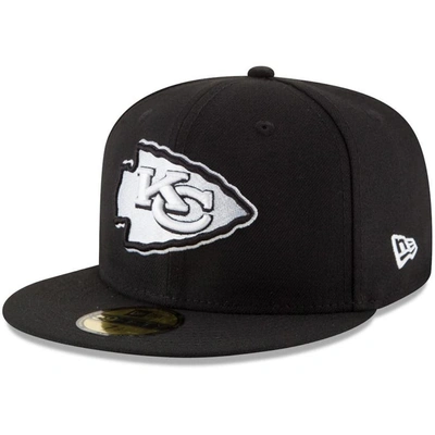 New Era Men's Black Kansas City Chiefs B-dub 59fifty Fitted Hat