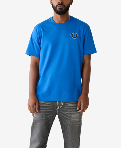 True Religion Men's Buddha Logo Crewneck Short Sleeve T-shirt In Cobalt
