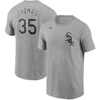 Nike Men's Frank Thomas Grey Chicago White Sox Cooperstown Collection Name And Number T-shirt