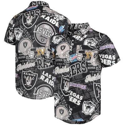 Foco Men's Black Las Vegas Raiders Thematic Button-up Shirt