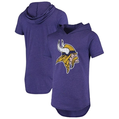 Majestic Men's Purple Minnesota Vikings Primary Logo Tri-blend Hoodie T-shirt